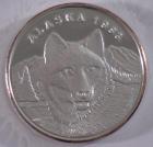 1993 Alaska Wildlife Medallion, The Wolf, front. Click for larger image.
